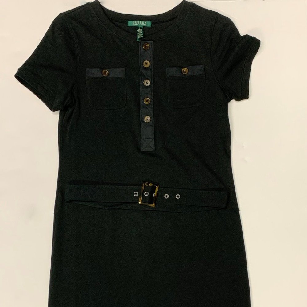 Like New LAUREN RALPH LAUREN CASUAL BLACK DRESS